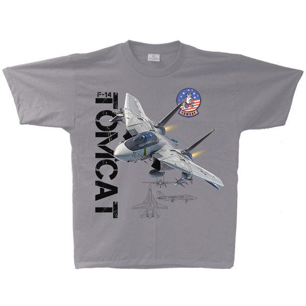 F-14 Tomcat Vintage Adult T-shirt Silver