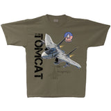 F-14 Tomcat Vintage Adult T-shirt Military Green