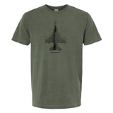 F-16 Falcon Vintage Vertical Garment Dyed Adult T-shirt Monterey Sage