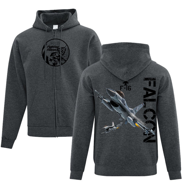 F-16 Falcon Adult Full Zip Hoodie