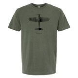 F4U Corsair Vintage Vertical Garment Dyed Adult T-shirt Monterey Sage