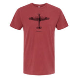 Hawker Hurricane Vintage Vertical Garment Dyed Adult T-shirt Crimson