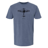 Hawker Typhoon Vintage Vertical Garment Dyed Adult T-shirt Blue Jean
