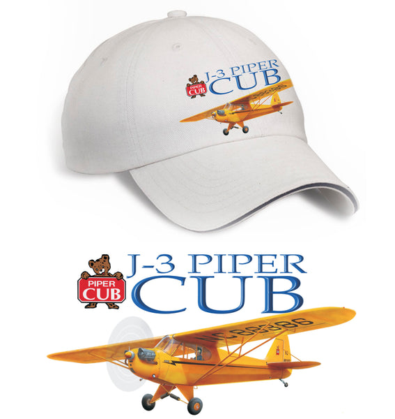 J-3 Piper Cub Printed Hat Stone