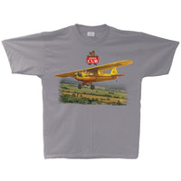 J-3 Piper Cub Vintage Adult T-shirt Silver