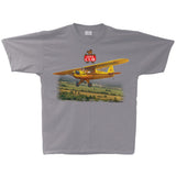 J-3 Piper Cub Vintage Adult T-shirt Silver