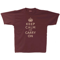 Keep Calm and Carry On Vintage Adult T-shirt Maroon