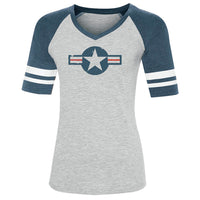 Ladies USAF Game Day V-Neck T-shirt (blue)