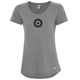 Ladies RCAF Black & White Roundel T-shirt Athletic Heather