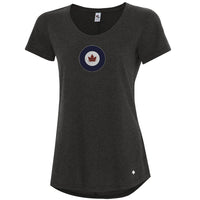 Ladies RCAF Colour Roundel T-shirt Charcoal Heather