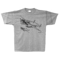 P-38 Lightning Sketch Adult T-shirt