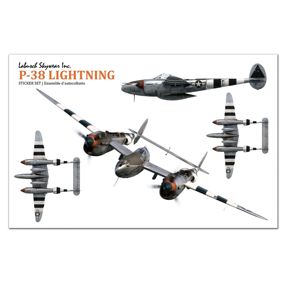 P-38 Lightning Sticker Sheet – Labusch Skywear Inc.