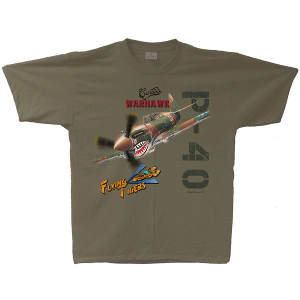 P-40 Warhawk Adult T-shirt Military Green