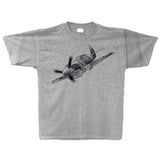 P-40 Warhawk Sketch Adult T-shirt Athletic Heather