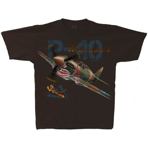P-40 Warhawk Adult T-shirt (clearance) Chocolate Brown