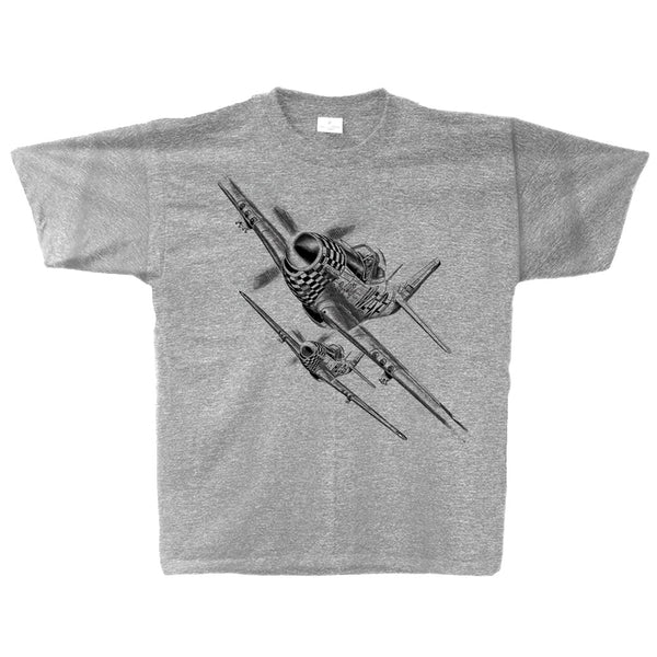 P-51 Mustang Sketch Adult T-shirt