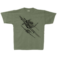 P-51 Mustang Sketch Adult T-shirt