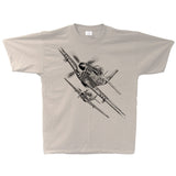 P-51 Mustang Sketch Adult T-shirt