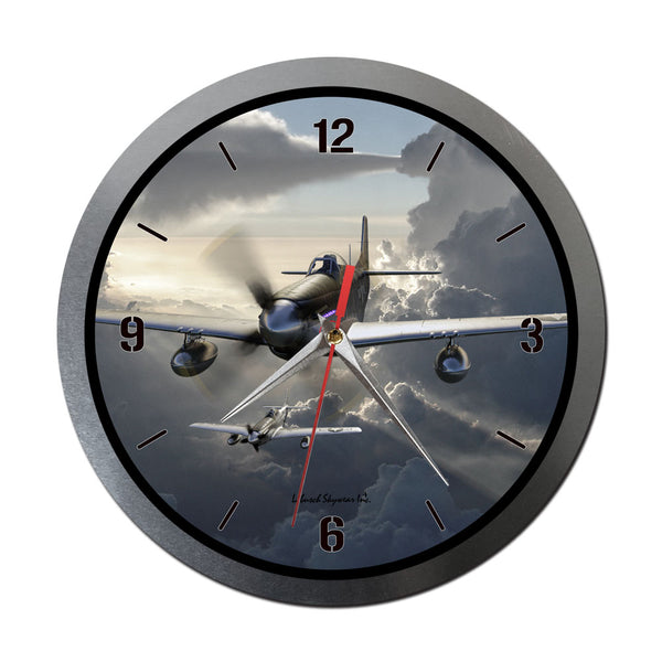 P-51 Mustang Dusk Wall Clock