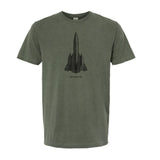 SR-71 Blackbird Vintage Vertical Garment Dyed Adult T-shirt Monterey Sage
