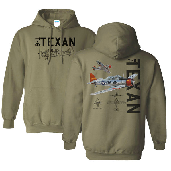 T6 Texan Adult Pull Over Hoodie Military Green