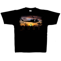 UH-1 Huey Sunset Adult T-shirt - black